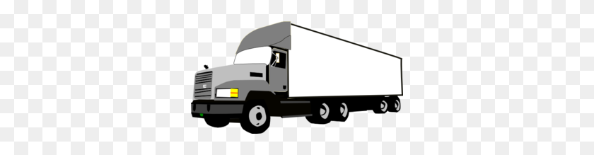 300x159 Semi Truck Clip Art Clipart Images - Truck Clipart Black And White