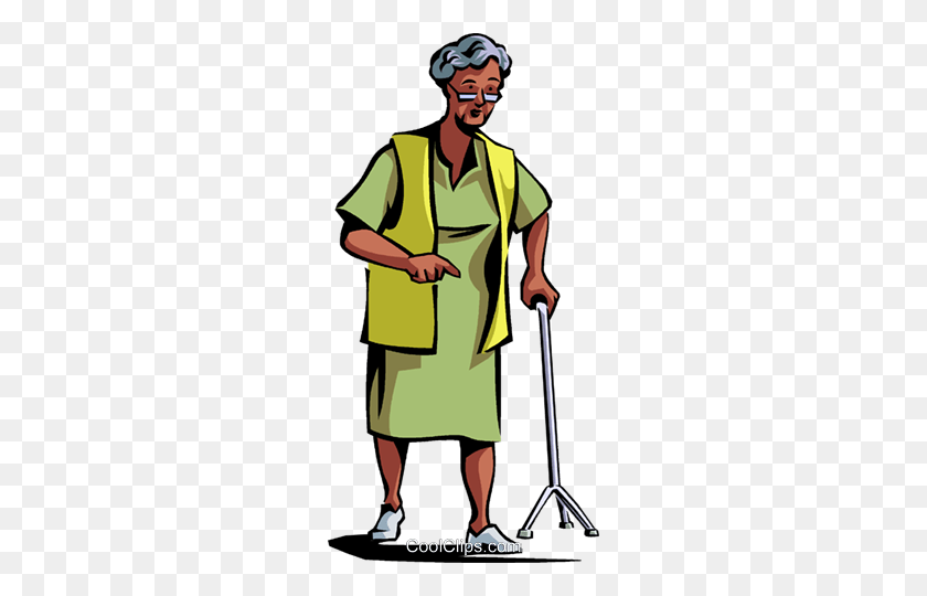 Senior Citizens Royalty Free Vector Clip Art Illustration - Elderly Clipart