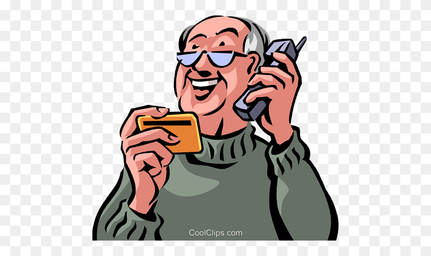 480x439 Senior Citizens Royalty Free Vector Clip Art Illustration - Old Phone Clipart