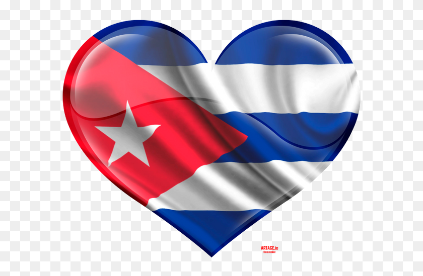 600x489 Сердце, Любовь, Куба - Флаг Кубы Png