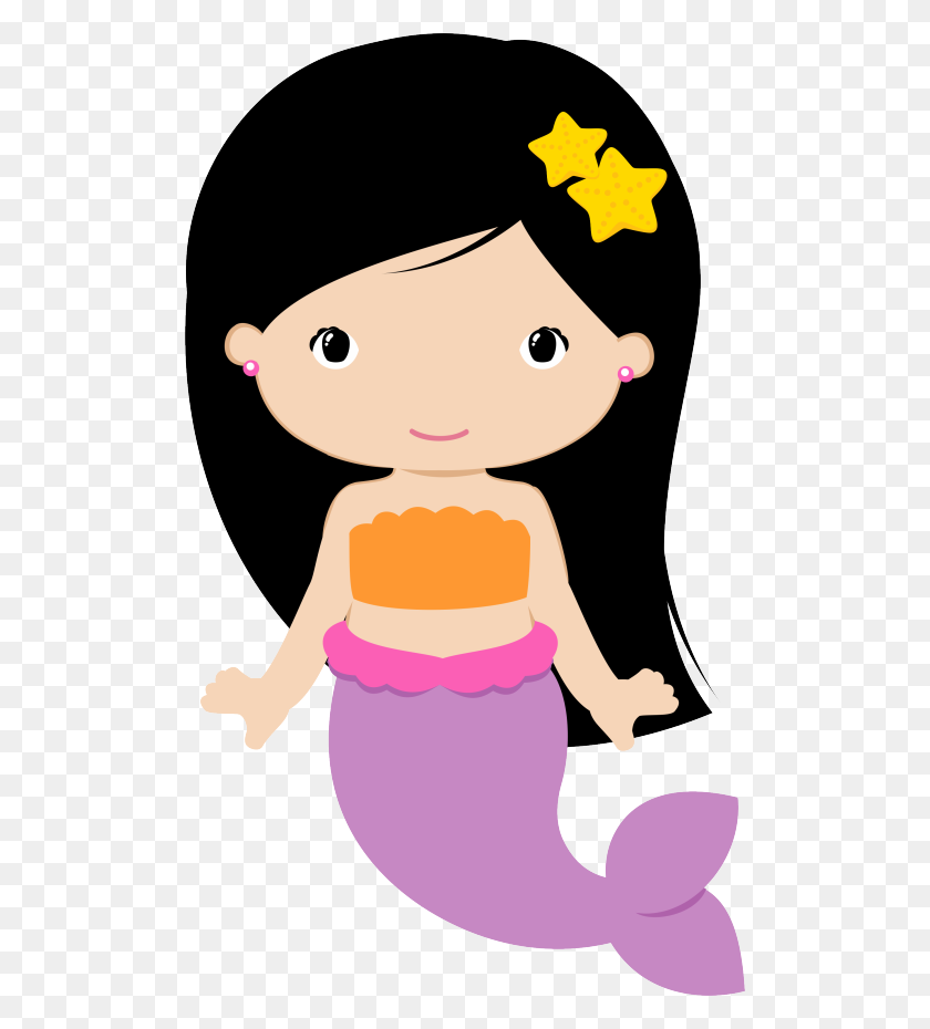 506x870 Sereia Calda Lilas Morena Cartoon Mermaid, Clipart, Mermaid - Party Images Clipart