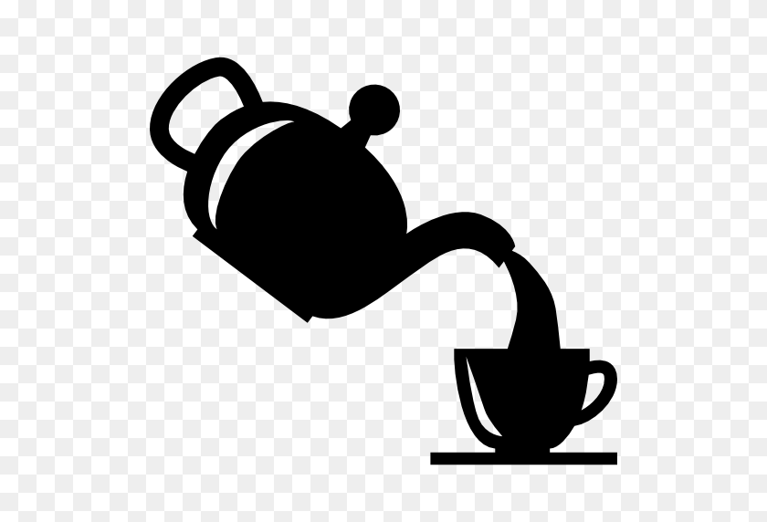 512x512 Serving Tea In A Cup From A Teapot - Teapot PNG