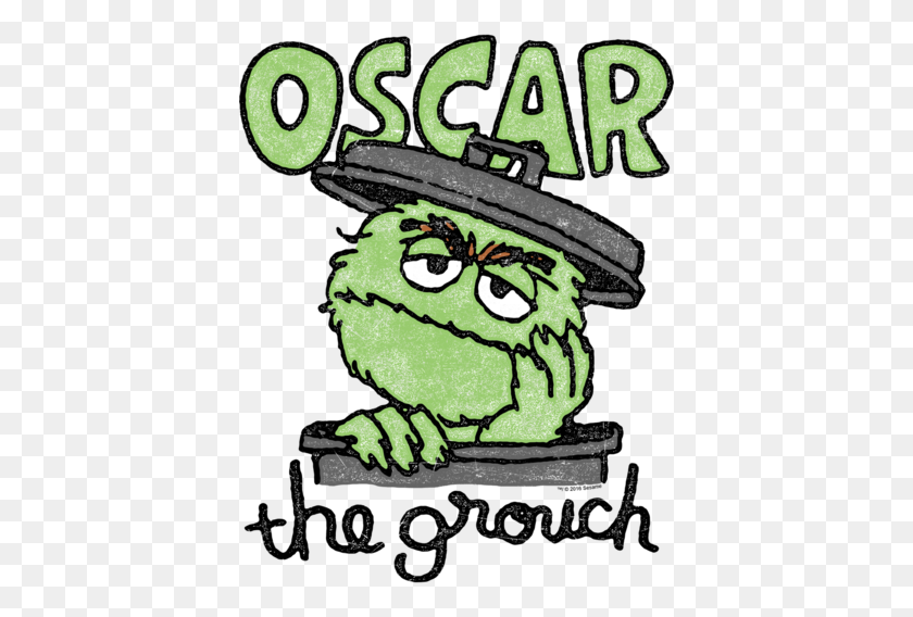 400x508 Camiseta Con Cuello En V Para Hombre De Barrio Sésamo Canned Grouch - Oscar The Grouch Clipart