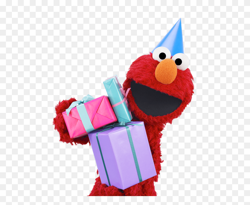 523x630 Sesame Street Elmo With Gifts Transparent Png - Sesame Street PNG