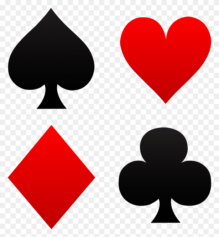 8053x8794 Set Of Playing Card Suits - Pinochle Clipart
