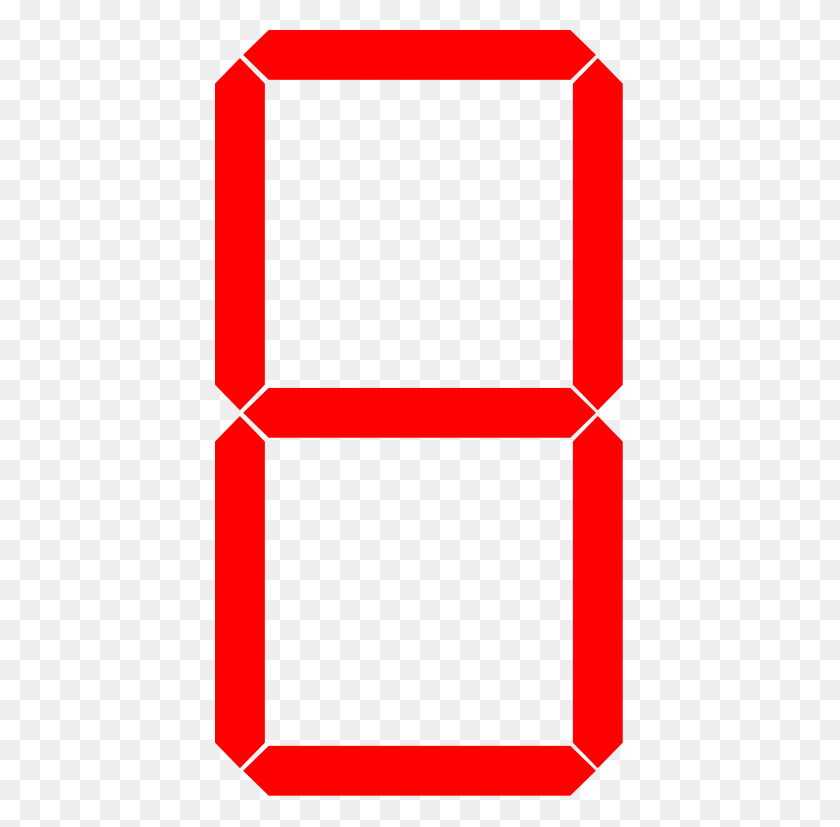 409x767 Seven Segment Display Digit - Red Rectangle PNG