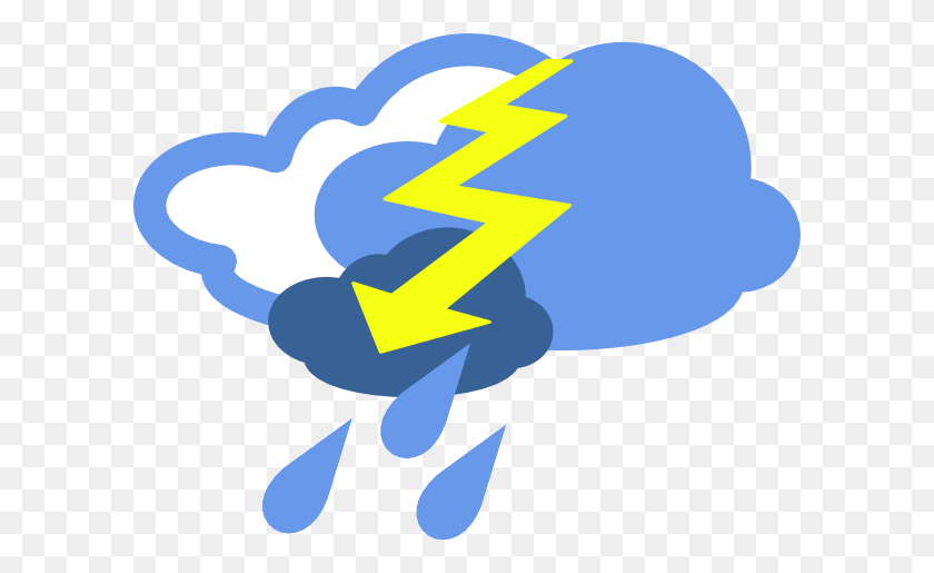 600x455 Severe Thunder Storms Weather Symbol Clip Art - Windy Weather Clipart
