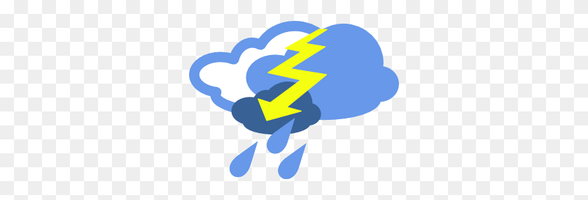 300x227 Severe Thunder Storms Weather Symbol Clip Art Free Vector - Weather Clipart
