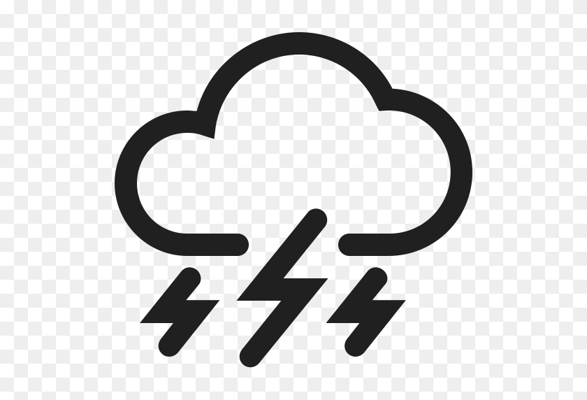 512x512 Severe Thunderstorm, Cloud, Weather Icon With Png And Vector - Thunderstorm Clipart
