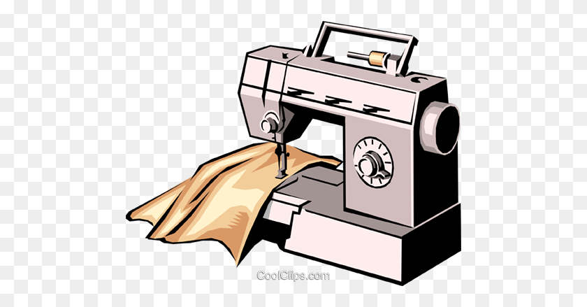 480x379 Sewing Machine Royalty Free Vector Clip Art Illustration - Sewing Clip Art Free