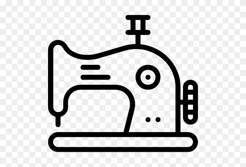 512x512 Sewing Machine, Tailoring, Handcraft, Thread, Fashion, Sew, Tools - Sewing Clipart Black And White