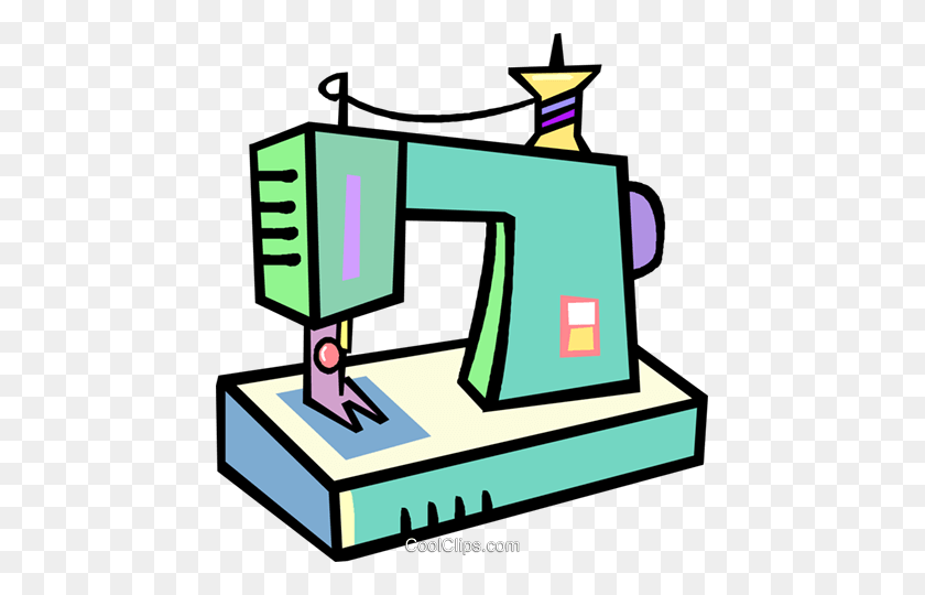 447x480 Sewing Machines Royalty Free Vector Clip Art Illustration - Sewing Machine Clipart