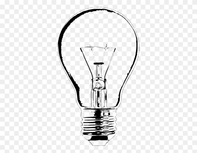 348x594 Shadow Clipart Light Bulb - Light Bulb Black And White Clipart