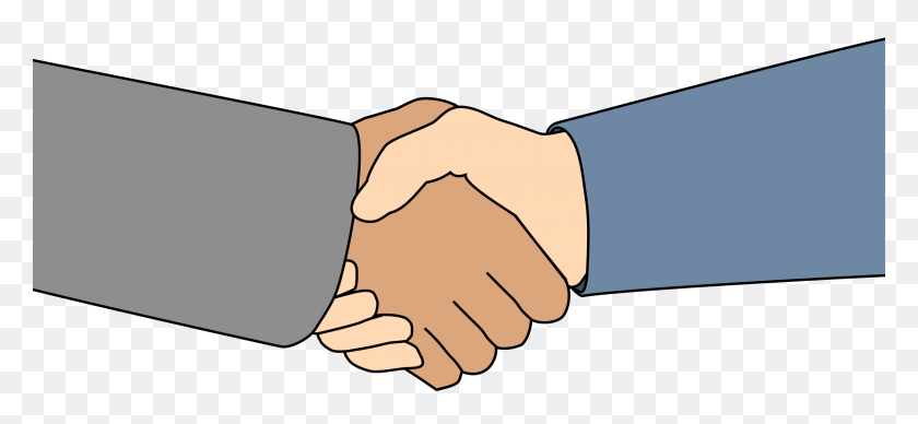 2400x1010 Shaking Hands Clip Art - Business People Clipart