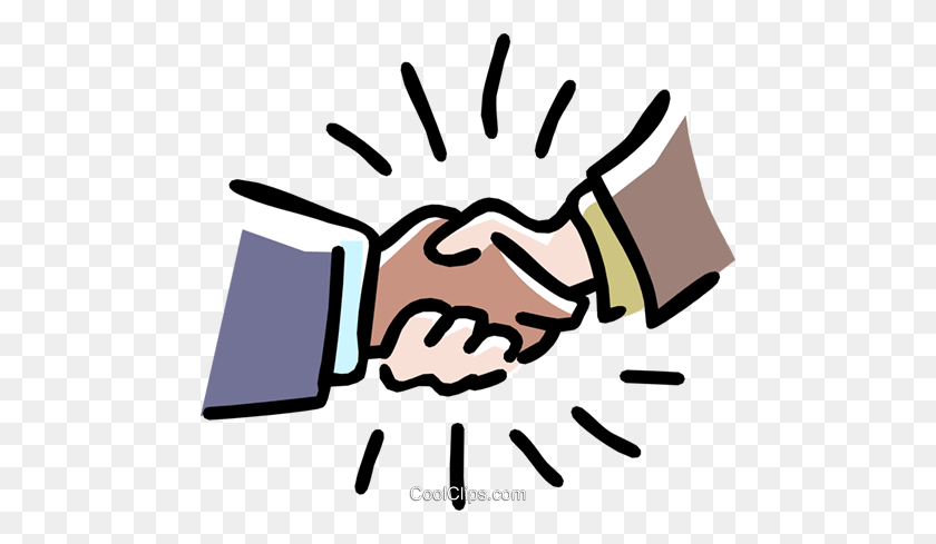 480x429 Shaking Hands Royalty Free Vector Clip Art Illustration - People Shaking Hands Clipart