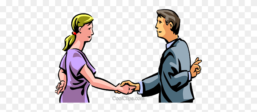480x307 Shaking Hands With Crossed Fingers Royalty Free Vector Clip Art - Fingers Crossed Clipart