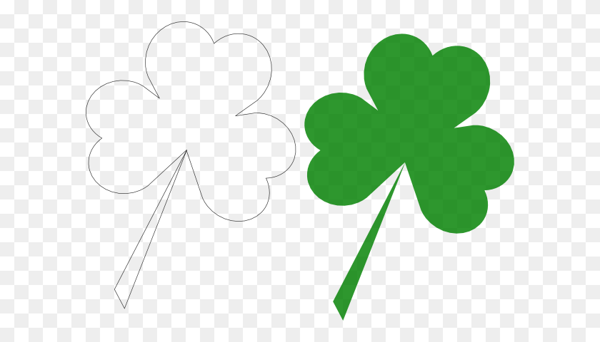 600x420 Shamrock Outline And Silhouette Clip Art - Shamrock Outline Clip Art