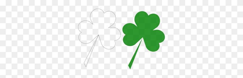 300x210 Shamrock Outline And Silhouette Clipart Png For Web - Shamrocks PNG