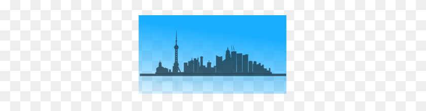 298x159 Shangai City Skyline Clip Art - City Skyline Clipart