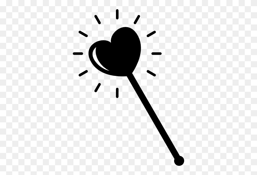 512x512 Shape, Heartbeat, Magical, Maps And Flags, Heart, Hearts, Magician - Magic Wand Clipart Black And White