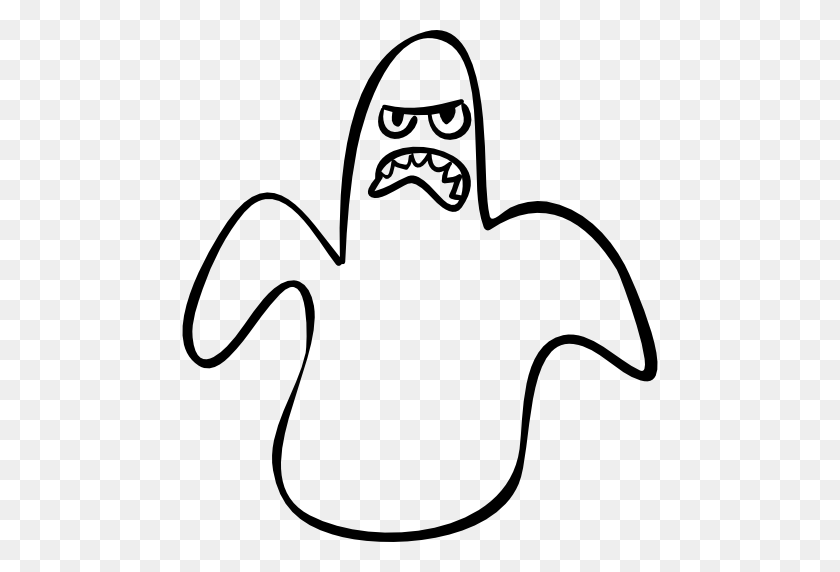 512x512 Shape, Outline, Shapes, Scary, Halloween, Outlined, Ghost - Phantom Clipart