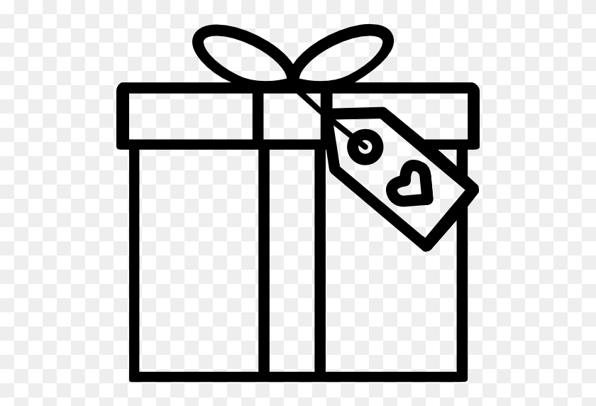 512x512 Formas, Regalo, Corazón, Presente, Forma De Corazón, Icono De Caja De Regalo - Imágenes Prediseñadas De Caja De Regalo En Blanco Y Negro