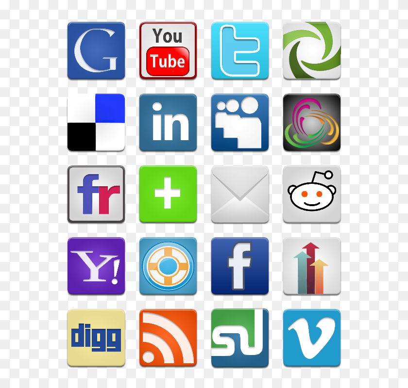 592x740 Пакет Значков Для Социальных Сетей Sharelove - Логотипы Социальных Сетей В Формате Png