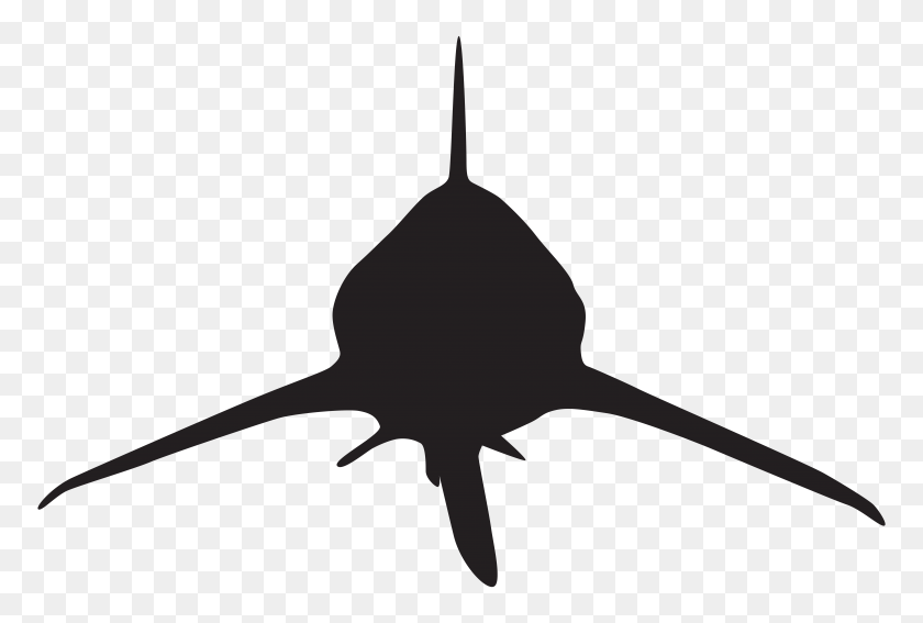 8000x5209 Клипарт Атака Акулы - Черно-Белый Клипарт Акула
