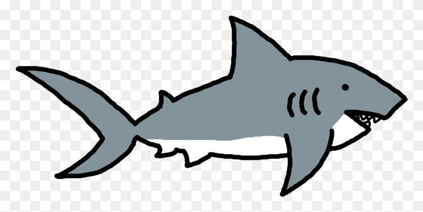1457x677 Shark Clip Art Black And White - Shark Black And White Clipart