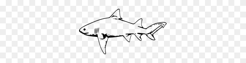 299x156 Shark Clipart Black And White - Shark Black And White Clipart