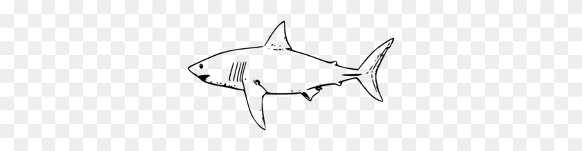 298x159 Shark Clipart Black And White - Shark Clipart Black And White