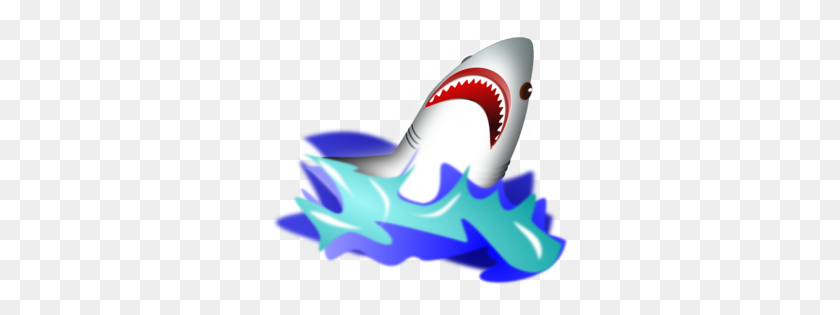 298x255 Shark In The Waves Clip Art - Shark Attack Clipart