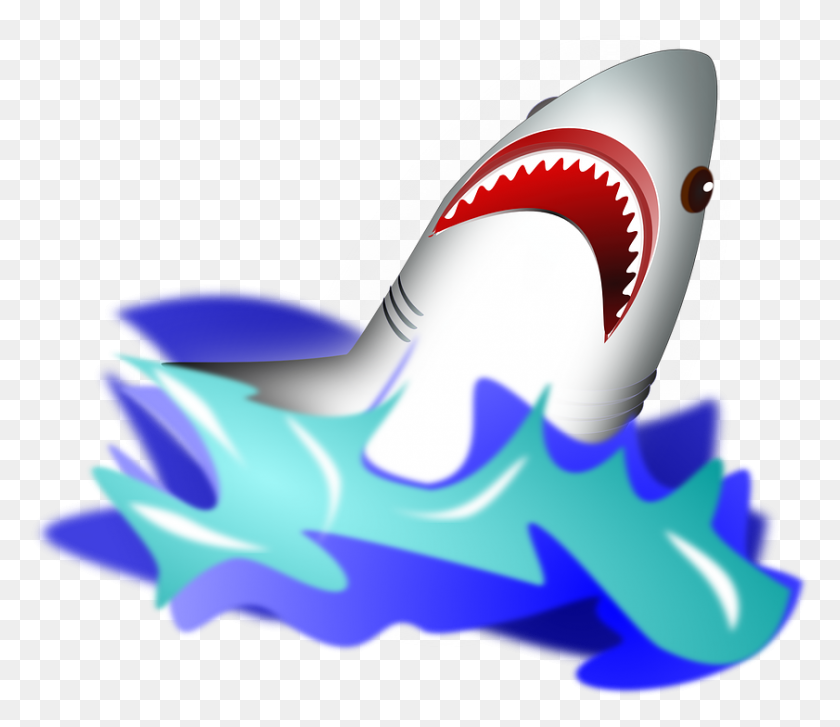 841x720 Shark Jumping Out Of Water Clipart - Fish Jumping Out Of Water Clipart