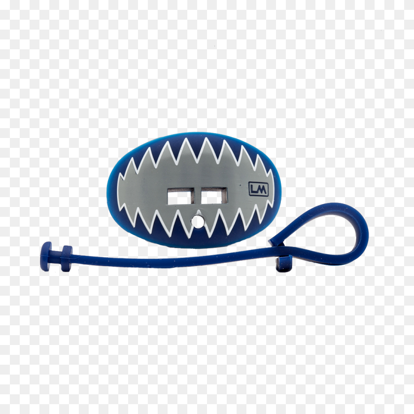 1040x1040 Dientes De Tiburón Bronco Azul Marino Protector De Labios De Fútbol Boquilla - Dientes De Tiburón Png