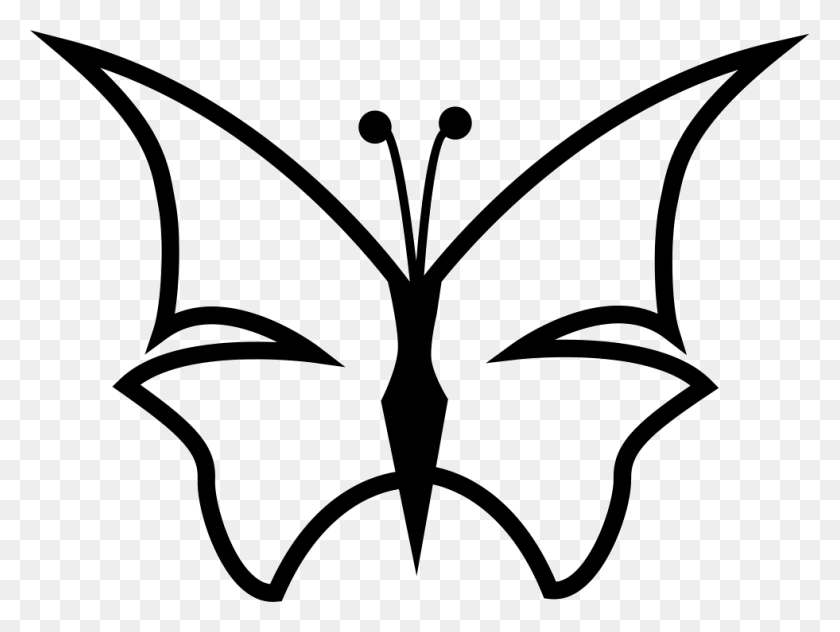 981x720 Sharpen Butterfly Outline Shape Png Icon Free Download - Butterfly Outline PNG