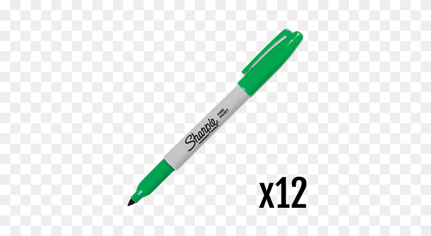 400x400 Sharpie Fine Permanent Marker Pen Green - Sharpie PNG