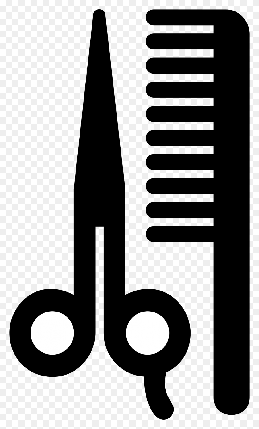 1409x2400 Shears And Comb Clip Art Free Vector - Hairdresser Scissors Clipart