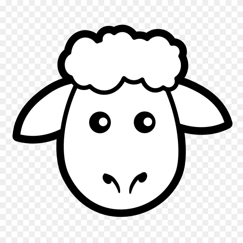 999x999 Sheep Black And White Clip Art Sheep Mask Clipart - Pig Clipart Outline