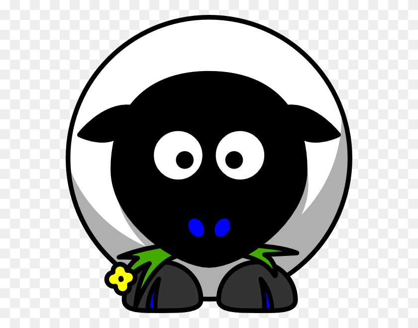 576x600 Sheep Black Face Blue Toes Png, Clip Art For Web - Black Sheep Clipart