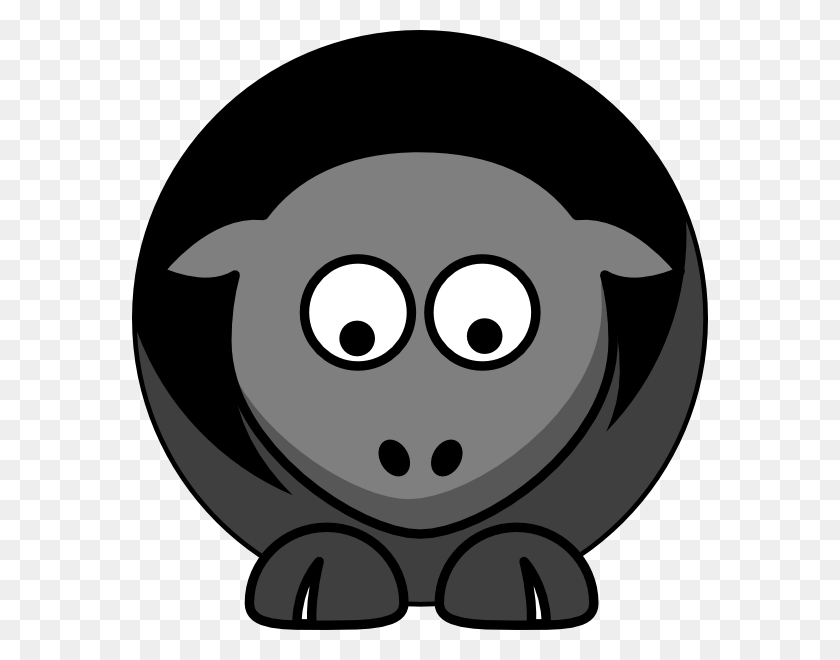 576x600 Овца Черный Серый Грустный Png Картинки Для Интернета - Грустный Клипарт Черно-Белый