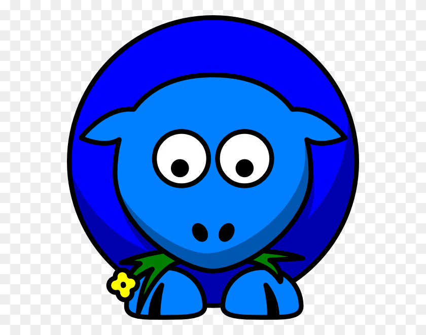 576x600 Sheep Blue Two Toned Looking Down Png, Clip Art For Web - Two Clipart