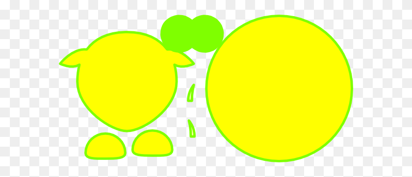 600x302 Sheep Bright Yellow Wgreen Outline Clipart Png For Web - Sheep Clipart Outline