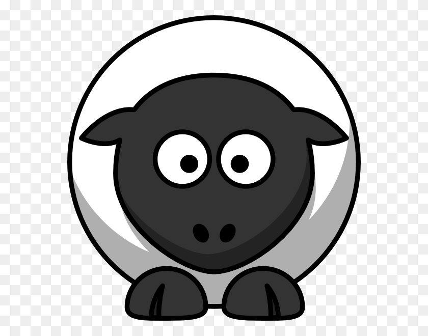 576x600 Sheep Cartoon Clip Art - Lamb Clipart Black And White