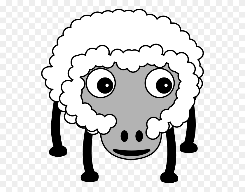 558x597 Sheep Clip Art - Sheep Black And White Clipart