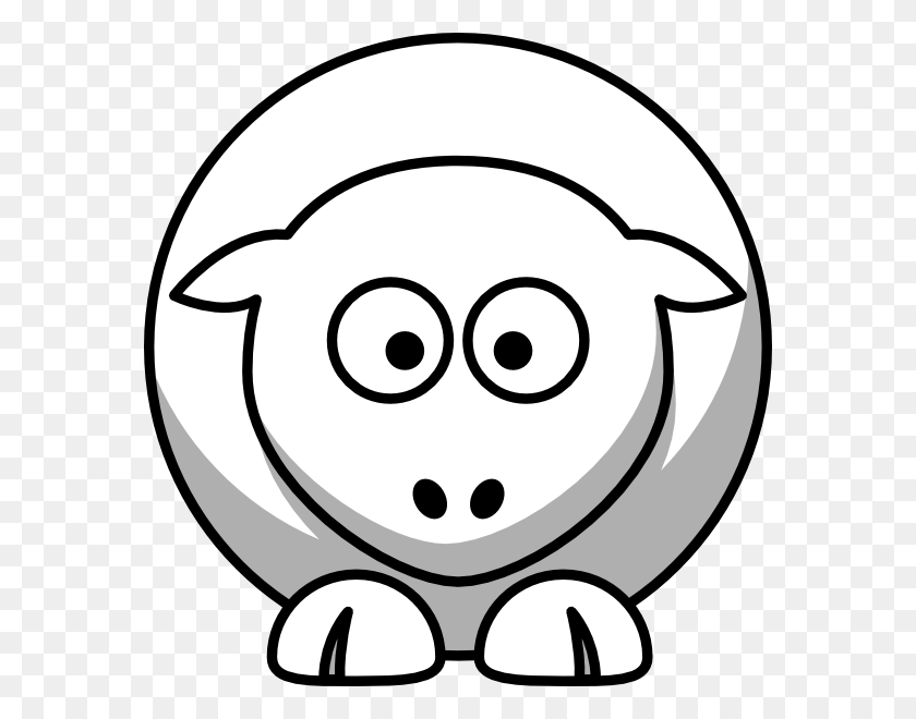 576x600 Sheep Clip Art - Sheep Head Clipart