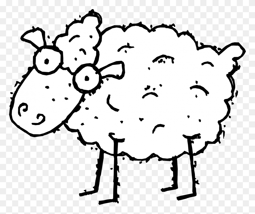 1979x1637 Sheep Clipart Black And White - Sheep Black And White Clipart