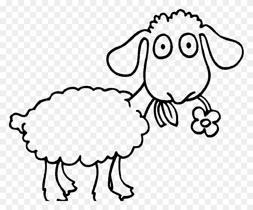 1024x837 Sheep Clipart Coloring Page - Mountain Clipart PNG