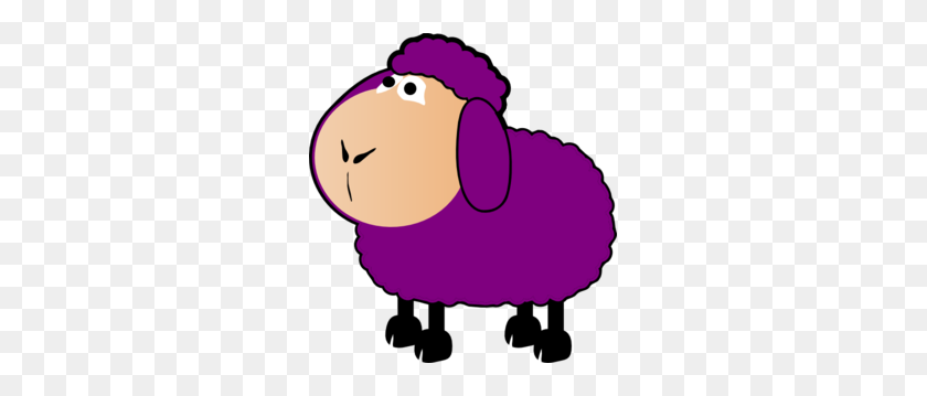 279x299 Sheep Clipart Purple - Sheep Head Clipart