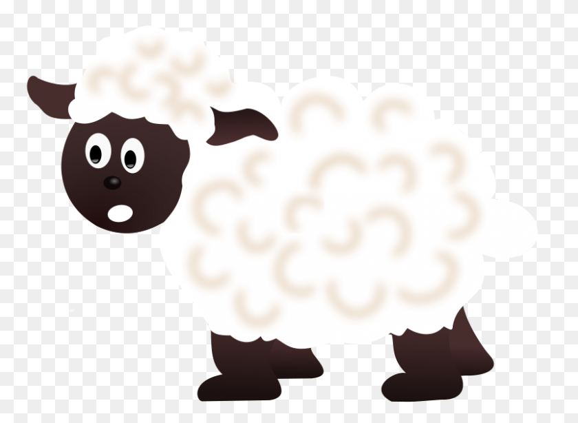 800x569 Овцы Три - Овцы Черно-Белый Клипарт