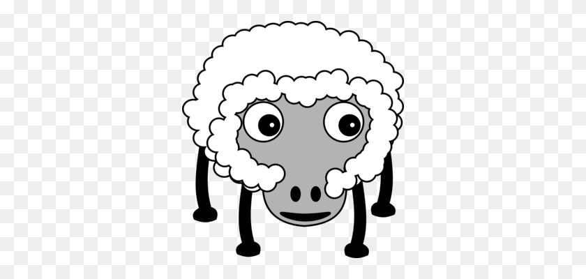 318x340 Овца Коза Рисование Шерстью - Клипарт Овцы Черно-Белые